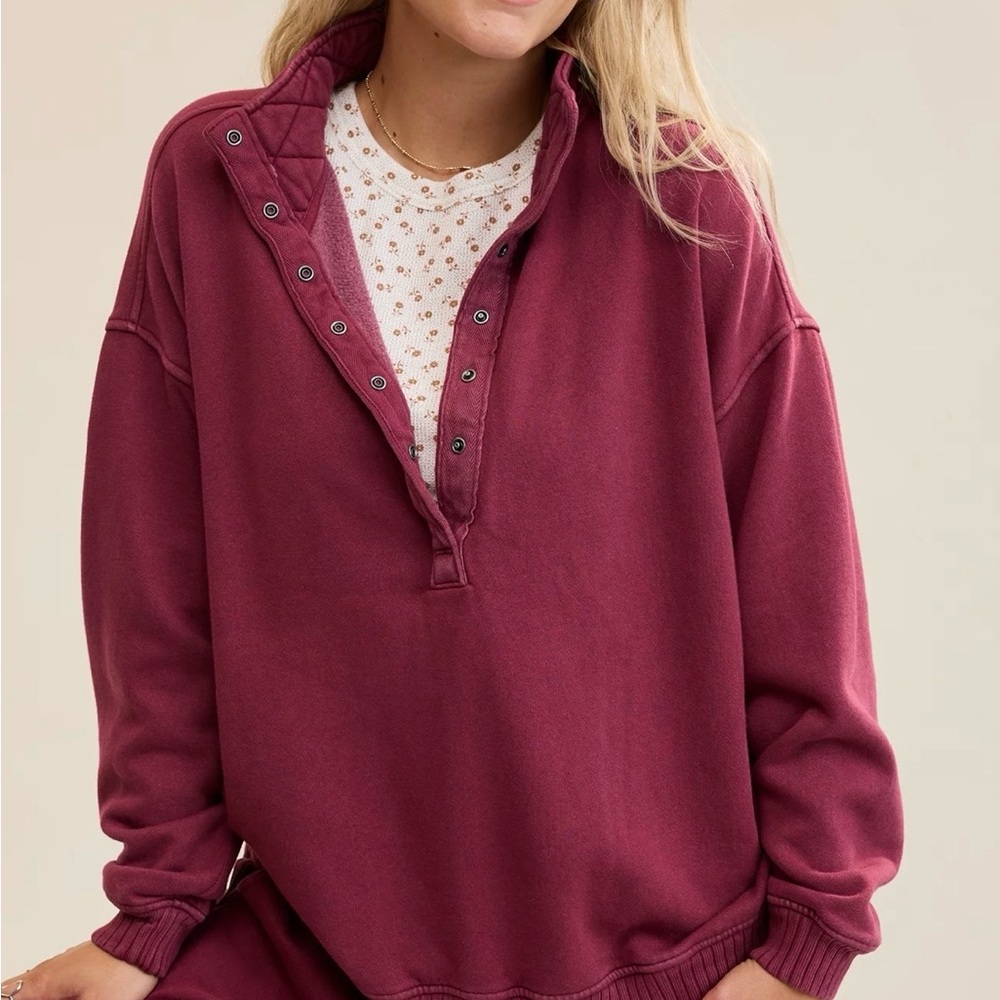 Aerie Oh Snap! Sweatshirt Deep Cherry